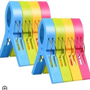 URAQT Towel Pegs, 8Pcs Beach Towel Clips for Chairs